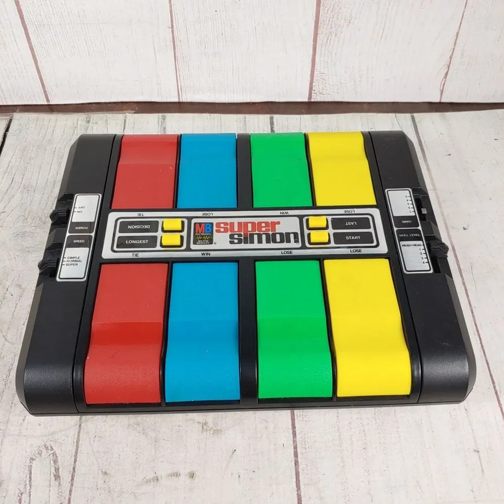 Vintage 1980 Milton Bradley SUPER SIMON Electronic Memory Game TESTED WORKING